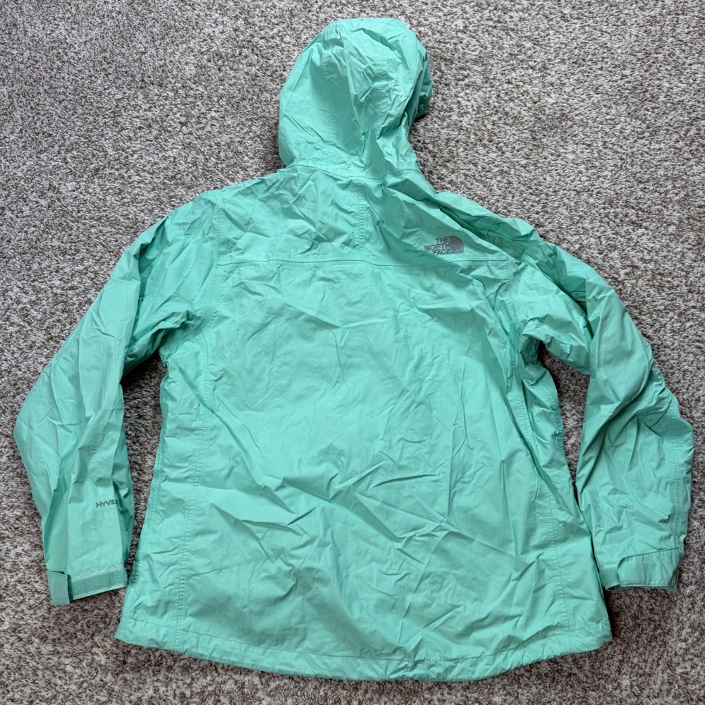 The North Face HyVent Rain Jacket Women Large Mint Green Waterproof Hooded Shell - Picture 6 of 6